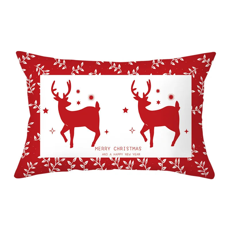Axyaa Snowman Alphabet Print Pillowcase - Festive Rectangular Cushion Cover
