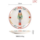 Axyaa Ceramic Christmas Dinner Plate - Round Underglaze Color Design
