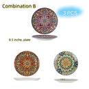 Axyaa Ceramic Shallow Plate, Nordic Retro Design, Round Salad and Steak Plate