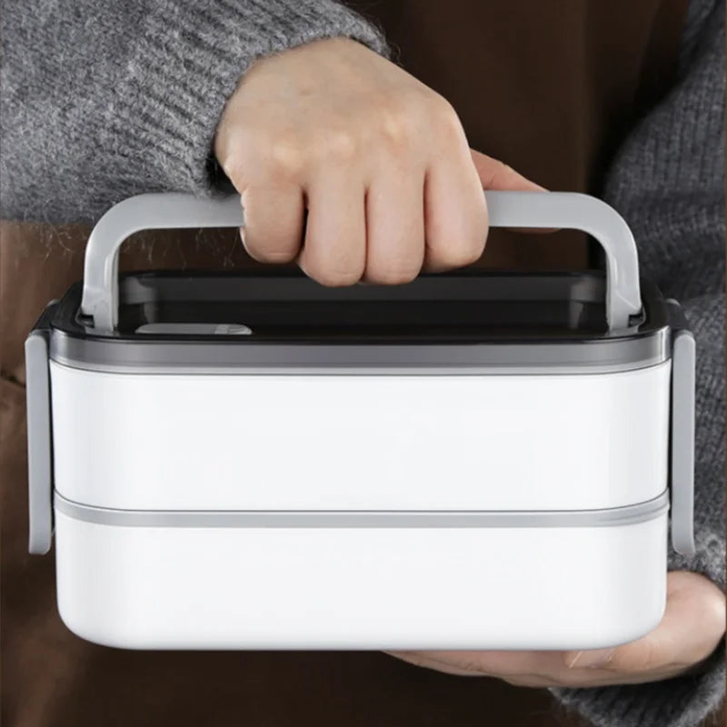 Axyaa Stainless Steel Insulated Bento Box 2 Layers with Thermal Bag