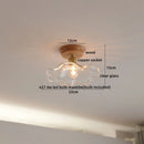 Axyaa Glass Wood LED Ceiling Lights Fixture Modern Ceiling Lamp