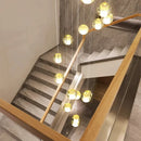 Axyaa Modern Crystal Chandelier Stair Pendant Living Room Lighting
