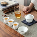 Axyaa Ceramic Travel Tea Set with One Pot & Four Cups