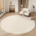 Axyaa Cream Luxe Round Carpet for Living Room & Bedroom, Waterproof & Non-Slip