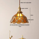 Axyaa Glass Copper LED Pendant Light with Knob Switch - Nordic Style