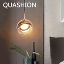 Axya Glass Ball Pendant Lamp: Simple Nordic Style Bedroom Lighting