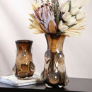 Axyaa Art Glass Coffee Vase: Modern Luxury Living Room Decor with Hydroponic Flower Device