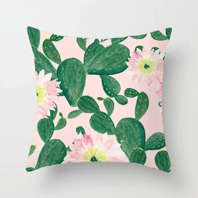 Axyaa Cactus Plants Pattern Cushion Cover Throw Pillow Decor Sofa Pillowcase