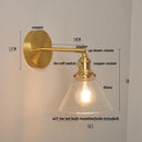 Axyaa Nordic LED Wall Light Fixture Glass Rotate Copper Bedside Lamp