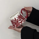 Axyaa Retro Orchid Ceramic Cups: Luxury Home Office Tea & Coffee Cup