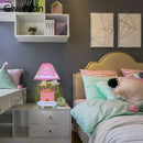 Axyaa Princess Castle LED Table Lamp - Modern Pink Girl Bedroom Desk Lighting