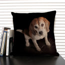 Axyaa Cute Dog Cat Pattern 45x45cm Linen Pillowcase for Living Room Sofa