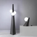 Axyaa Modern Black Metal Floor Lamp with White Glass Ball LED Table Lamps