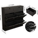 Axyaa Shoe Cabinet with Flip-Top Drawers & Additional Storage