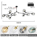 Axyaa Modern Glass Bubble Chandelier for Living Room Dining Island Lighting
