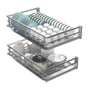 Stainless Steel Rack with Slide Rails for Kitchen Cabinet Organization by Axyaa