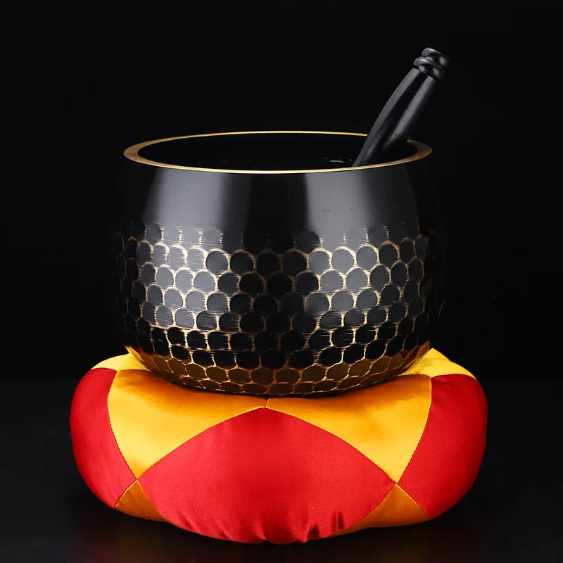 Axya Black Brass Bowl Singing Bowl Buddhist Instruments Supplies Tray Decorative