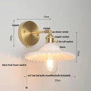 Axyaa Vintage Copper Glass LED Wall Sconce with Pull Chain Switch