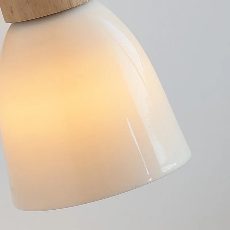 Axyaa Ceramic LED Wall Sconce: Japanese Style, White Glazed, Indoor Art Fixture