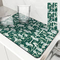 Axyaa Plant Leaf Kitchen Absorbent Draining Mat - Quick Dry Dish Drying Mat