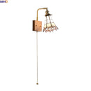 Axyaa Colorful Flower Glass LED Wall Light | Rotate Decorative Bedside Wall Lamp