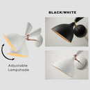 Axyaa Modern Nordic Black White Metal Wall Lamp for Bedroom Study LED Lighting