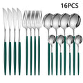 Axyaa 16-Piece Stainless Steel Tableware Set for Home, Hotel, and Restaurant