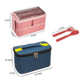Axyaa Double Layer Lunch Box & Storage Bag Set with Fork Spoon - Leakproof & Microwave-safe