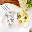 Gold Maple Leaf Napkin Rings by Axyaa: Elegant Table Decor for Wedding, Party, Dinner