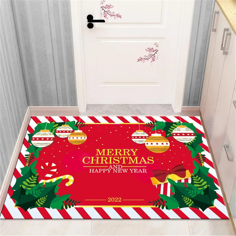 Axyaa Christmas & New Year Home Decor Door Mat - Anti-Slip Floor Rug