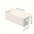 Axyaa Stackable White Plastic Storage Bins Handles Multipurpose Organizer Box