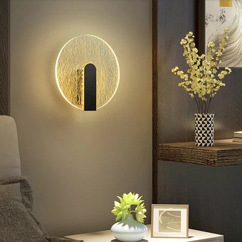 Axya Luxury LED Wall Sconce Light with Creative Crack Design and Acrylic Lampshade