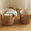 Axyaa Woven Straw Basket Set for Storage, Picnics, and Laundry