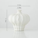 Axyaa White Ceramic Calabash Vase for Room Decoration and Floral Arrangement