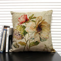 Axyaa Retro Flowers Pattern Cushion Cover - European & American Style Pillow Case