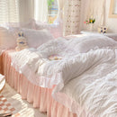 Axyaa Korean Princess Seersucker Bedding Queen Size Double Sheets Sets