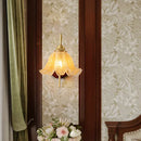 Axyaa LED Glass Wall Light Gold Antique Brass Modern Bedroom Bedside Lamp