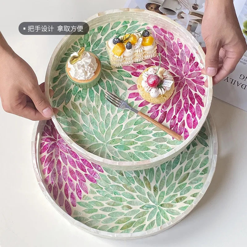 Axya Colorful Shells Storage Tray - Desktop Jewelry Organizer