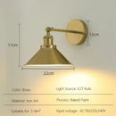 Axyaa Adjustable Retro Wall Sconce Bedside Lamp Black Brass Iron Shade