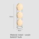 Axyaa Chrome Metal LED Floor Lamp with White Acrylic Ball Lights