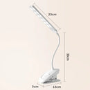 Axyaa Dual-head Clip-On Desk Lamp with Touch Control, Dimmable Light, Phone Holder