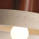 LED Wood Pendant Light Fixture by Axyaa - Modern Yellow Travertine Design for Bedroom, Restaurant, Living Room