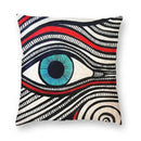 Evil Eye Black Art Cushion Cover Mystery Spirit Pillowcase by Axyaa