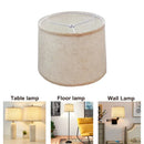 Axyaa Natural Linen Drum Lampshade for Bedside & Floor Lamps