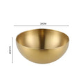 Axyaa Golden Stainless Steel Salad Bowls - Large Korean Kitchen Tableware