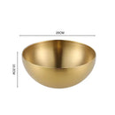 Axyaa Golden Stainless Steel Salad Bowls - Large Korean Kitchen Tableware