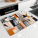 Axyaa Coffee Mat: Quick Dry Kitchen Drying Mat for Draining, Flowers Fruits Design