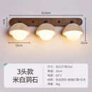 Axyaa Yellow Cave Stone Wall Light: Japanese Style, Rotatable, Bedroom Bedside Lamp
