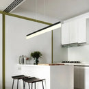 Axyaa LED Office Pendant Light: Modern Strip Aluminum Acrylic Chandelier for Living Room