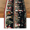 Axyaa Christmas Table Runner Snowman Santa Tree Farmhouse Holiday Decor